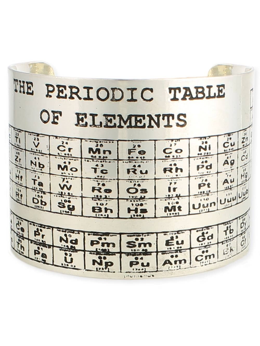 ZAD - Silver Etched Periodic Table Cuff Bracelets